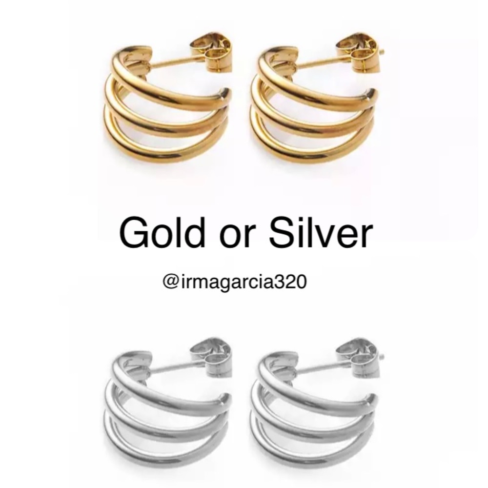 Hoop Three Row Earrings Classic